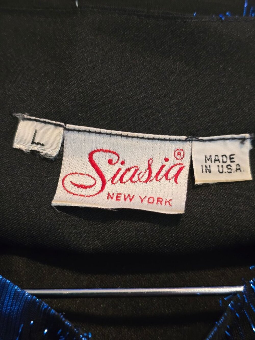 Vintage 1980's Siasia New York Studio 54 Oversized Hip Tie Metallic Thread Top - Picture 6 of 6